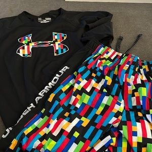 Under armor multi colored shirt and shirt set